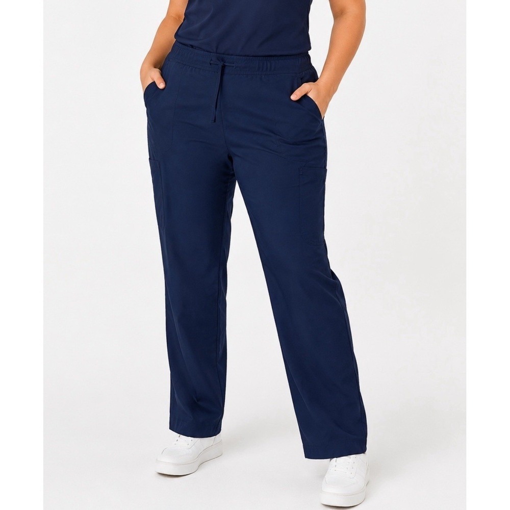 NWT Scrubstar 3XL Tall Scrub Pants Indigo Blue Drawstring Cargo Womens Plus Size